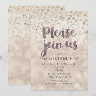 Glam Glitters Confetti Feest Uitnodigingen voor El
