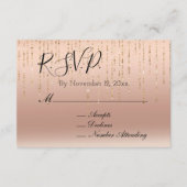 Glam Glitters Roze Goud Perzik Blush Trouwen Informatiekaartje (Voorkant)