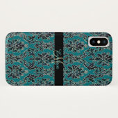 Glam Glittery Damask Print iPhone Xx Hoesje (Achterkant (horizontaal))