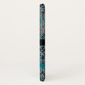 Glam Glittery Damask Print iPhone Xx Hoesje (Achterkant/links)