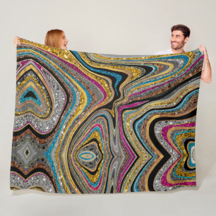 Glam glittery girale kunst fleece deken