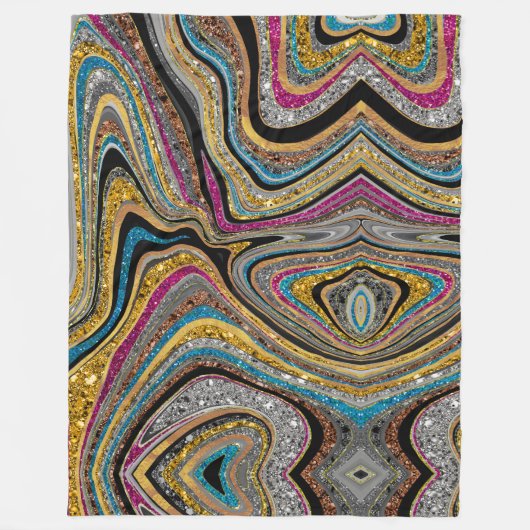 Glam glittery girale kunst fleece deken (Voorkant)