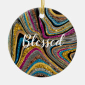 Glam glittery girale kunst keramisch ornament (Voorkant)