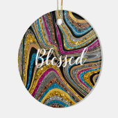 Glam glittery girale kunst keramisch ornament (Links)