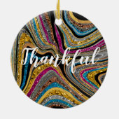 Glam glittery girale kunst keramisch ornament (Achterkant)