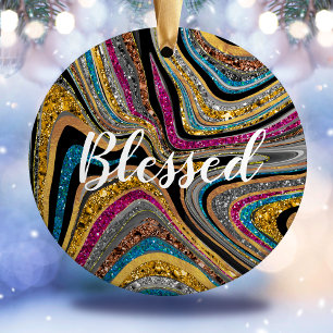 Glam glittery girale kunst keramisch ornament