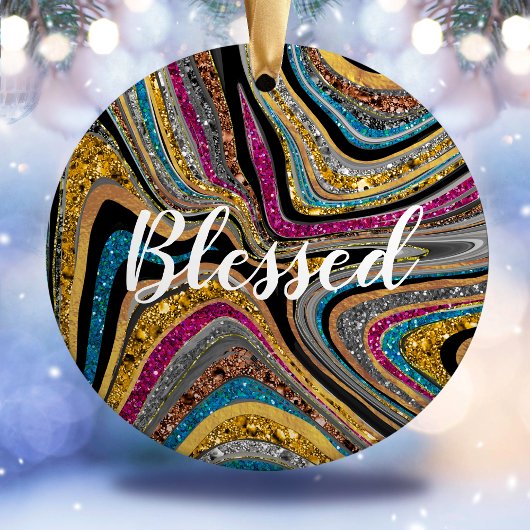 Glam glittery girale kunst keramisch ornament