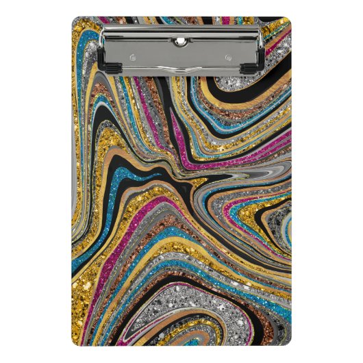 Glam glittery girale kunst mini klembord (Voorkant)