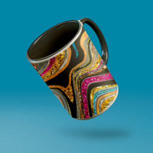 Glam glittery girale kunst mok