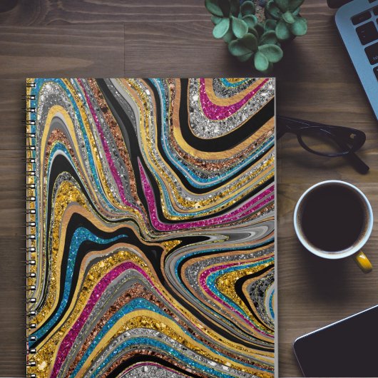 Glam glittery girale kunst notitieboek