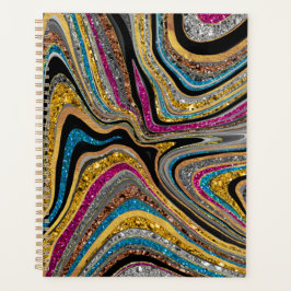 Glam glittery girale kunst planner