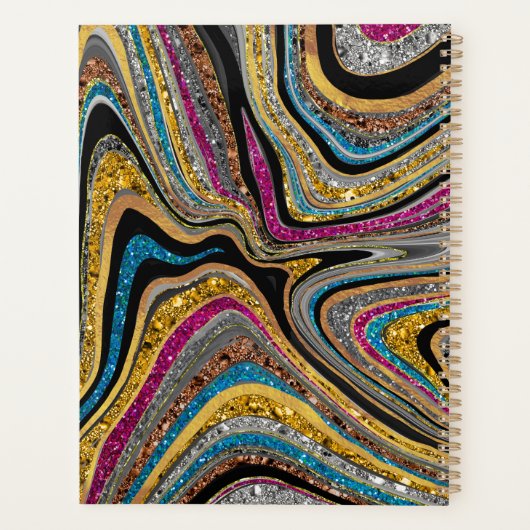 Glam glittery girale kunst planner (Achterkant)