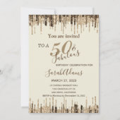 Glam Glittery Spark 50 & Fabulous Birthday Party Kaart (Achterkant)