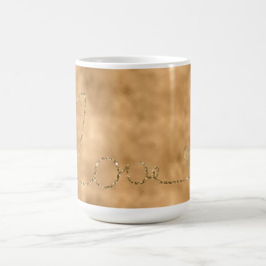 Glam Glitz Glitter Love Heart Koffiemok (Center)