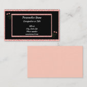 Glam Glitz Hot Pink Black Girly Glitter Borders Visitekaartje (Voorkant / Achterkant)