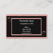 Glam Glitz Hot Pink Black Girly Glitter Borders Visitekaartje (Voorkant)