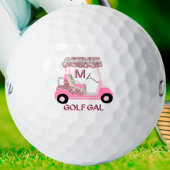 Glam Glitz Monogram Roos Gold Diamond Cart Golfballen