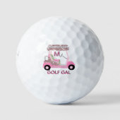 Glam Glitz Monogram Rose Goud Diamant Kar Golfballen (Voorkant)