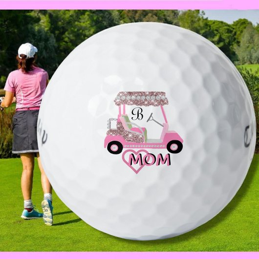 Glam Glitz Monogram Rose Goud Moeder Golfballen