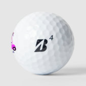 Glam Glitz Monogram Roze Paars Diamanten Kar   Golfballen (Logo)