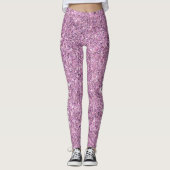 Glam Glitz Paarse Mermaid Glitter CUSTOM TEKST Leggings (Voorkant)