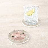 Glam Glitzy Eyelashes Zebra Print Zandsteen Onderzetter (Zijkant)