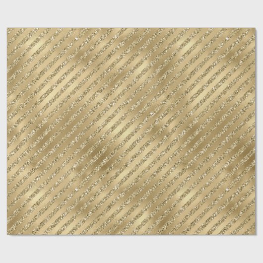 Glam Glitzy Glitter Stripes Cadeaupapier (Vlak)
