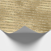Glam Glitzy Glitter Stripes Cadeaupapier (Hoek)