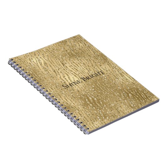 Glam Glitzy Glitter Zebra Print Notitieboek (Rechterzijde)