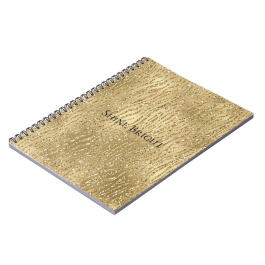 Glam Glitzy Glitter Zebra Print Notitieboek (Linkerzijde)