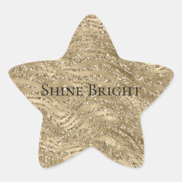 Glam Glitzy Glitter Zebra Print Ster Sticker