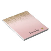 Glam Glitzy Sparkle Glitter Pink Ombre Notitieblok (Schuin)