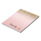 Glam Glitzy Sparkle Glitter Pink Ombre Notitieblok (Linkerzijde)