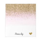 Glam Glitzy Sparkle Glitter Pink Ombre Notitieblok (Voorkant)