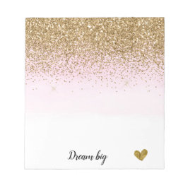 Glam Glitzy Sparkle Glitter Pink Ombre Notitieblok