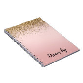 Glam Glitzy Sparkle Glitter Pink Ombre Notitieboek (Rechterzijde)