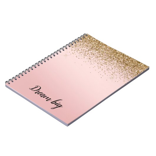 Glam Glitzy Sparkle Glitter Pink Ombre Notitieboek (Linkerzijde)