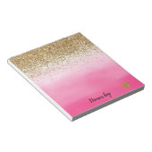 Glam Glitzy Sparkle Glitter Pink Waterverf Notitieblok (Schuin)