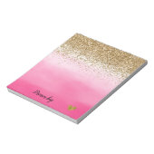 Glam Glitzy Sparkle Glitter Pink Waterverf Notitieblok (Linkerzijde)