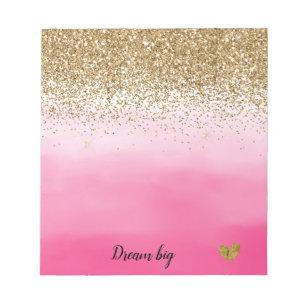 Glam Glitzy Sparkle Glitter Pink Waterverf Notitieblok