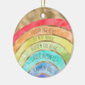 Glam GoId Inspirerend citeert regenboog Keramisch Ornament (Links)