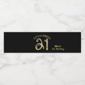 Glam Gold 21e verjaardag Waterfles Etiket (Enkel label)