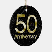 Glam Gold 50e Jubileum Keramisch Ornament (Rechts)