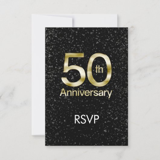 Glam Gold 50e Jubileum RSVP Kaartje (Voorkant)
