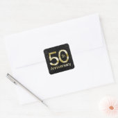 Glam Gold 50e Jubileum Vierkante Sticker (Envelop)