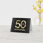 Glam Gold 50e verjaardag Kaart (Gele Bloem)