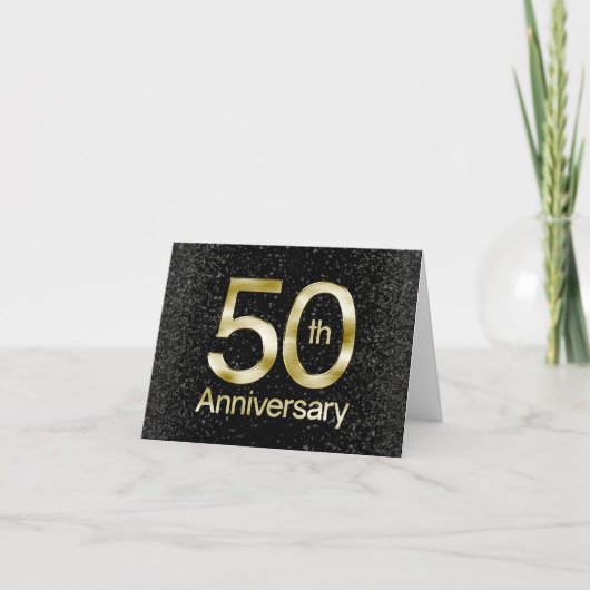Glam Gold 50e verjaardag Kaart (Voorkant)