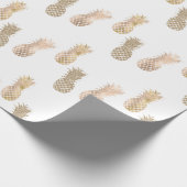 Glam Gold-anananassen Cadeaupapier (Hoek)