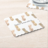 Glam Gold-anananassen Kartonnen Onderzetters (Gebogen)