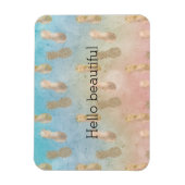 Glam Gold Ananas Aqua Pink Tie kleurstof Magneet (Verticaal)